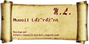 Mussil Lóránt névjegykártya